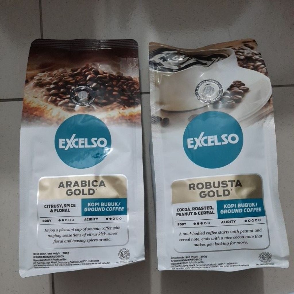 

EXP 06/2026 Excelso Arabica Robusta 200gram Kopi Bubuk Murni Coffee