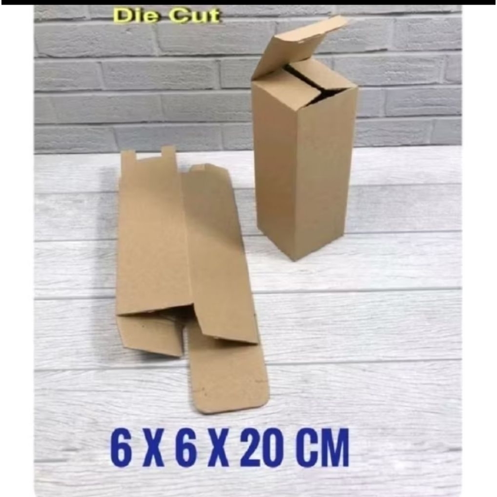 

kardus ukuran 6x6x20.cm model diet cut botol
