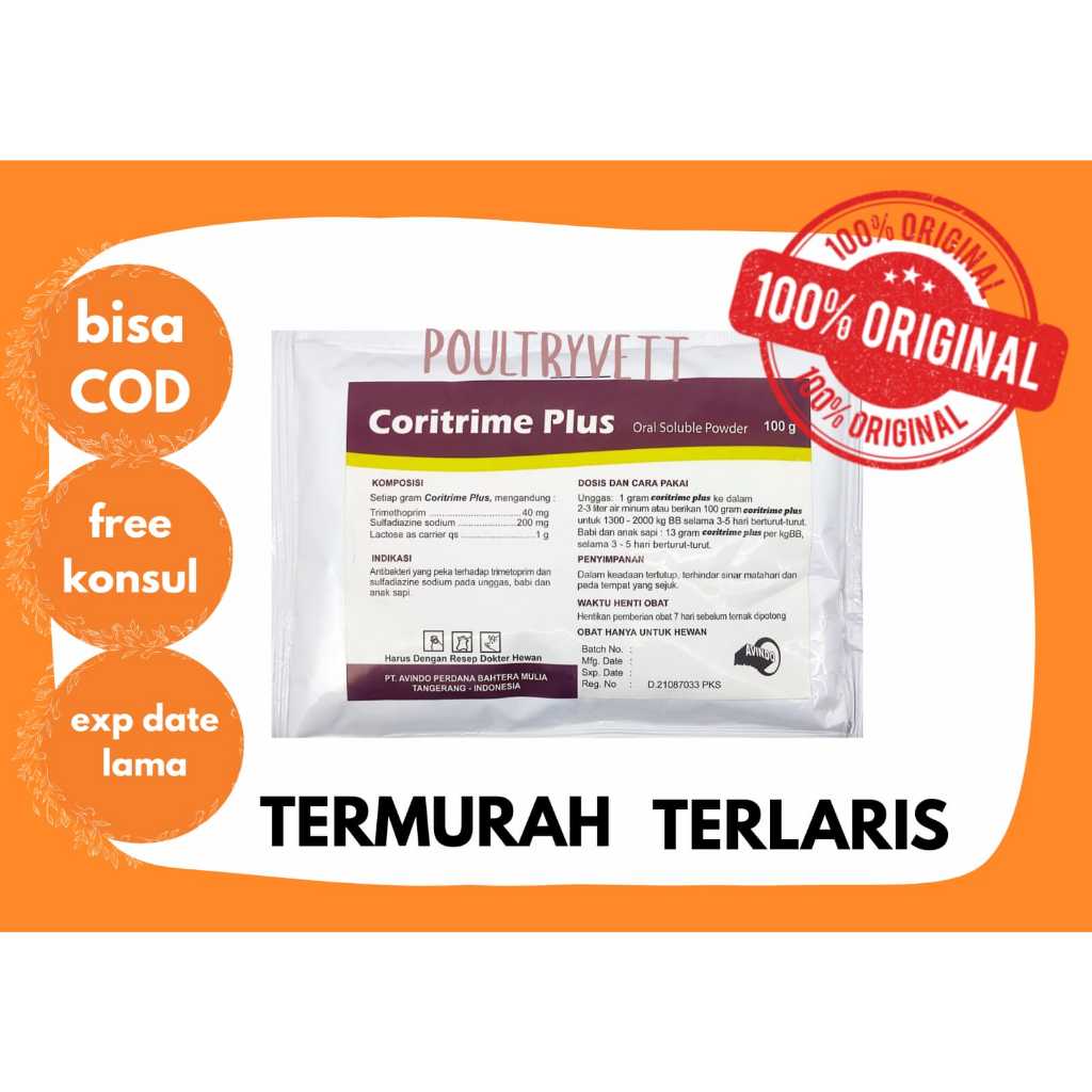 (ANTIBIOTIK AYAM) CORITIME PLUS 100 GRAM AVINDO