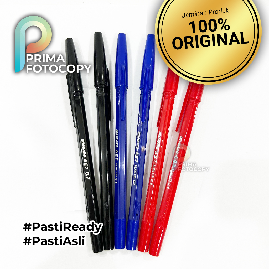 

Bundling Pulpen Standard AE7 Merah Hitam Biru 6 pcs | Asli Original