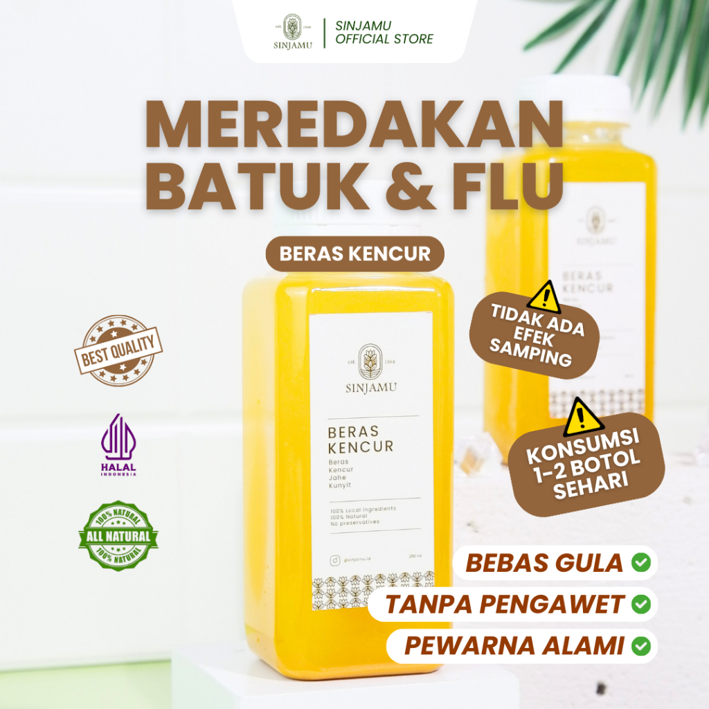 

SINJAMU BERAS KENCUR | Minuman Herbal Pereda Batuk dan Flu | Bebas Gula | 0 Kalori | 250ML