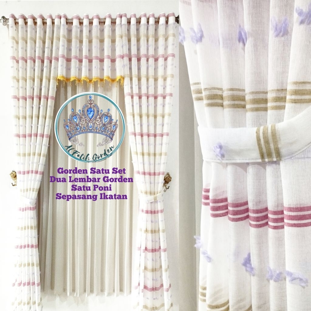 Gorden Poni Satu Set Lengkap Jendela Ruang Tamu