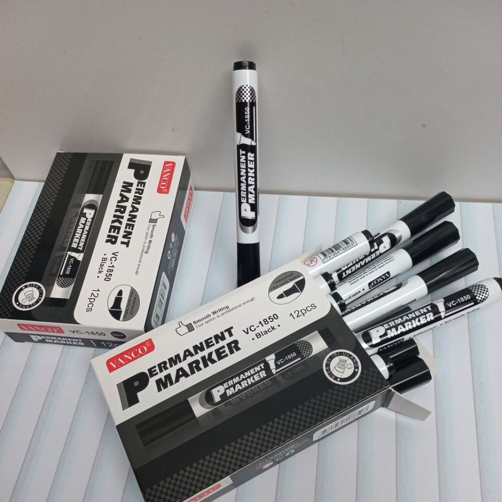 

SPIDOL PERMANENT Vanco 1 pack isi 12pcs Warna Hitam