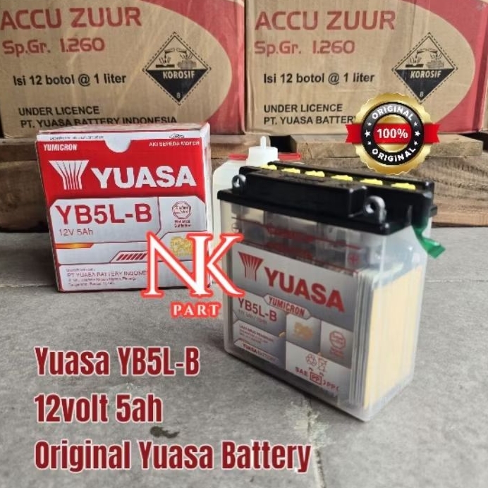 Aki Motor Honda Supra Lama Astrea Grand Fit X Fit S Yuasa YB5LB Basah 12v 10Ah