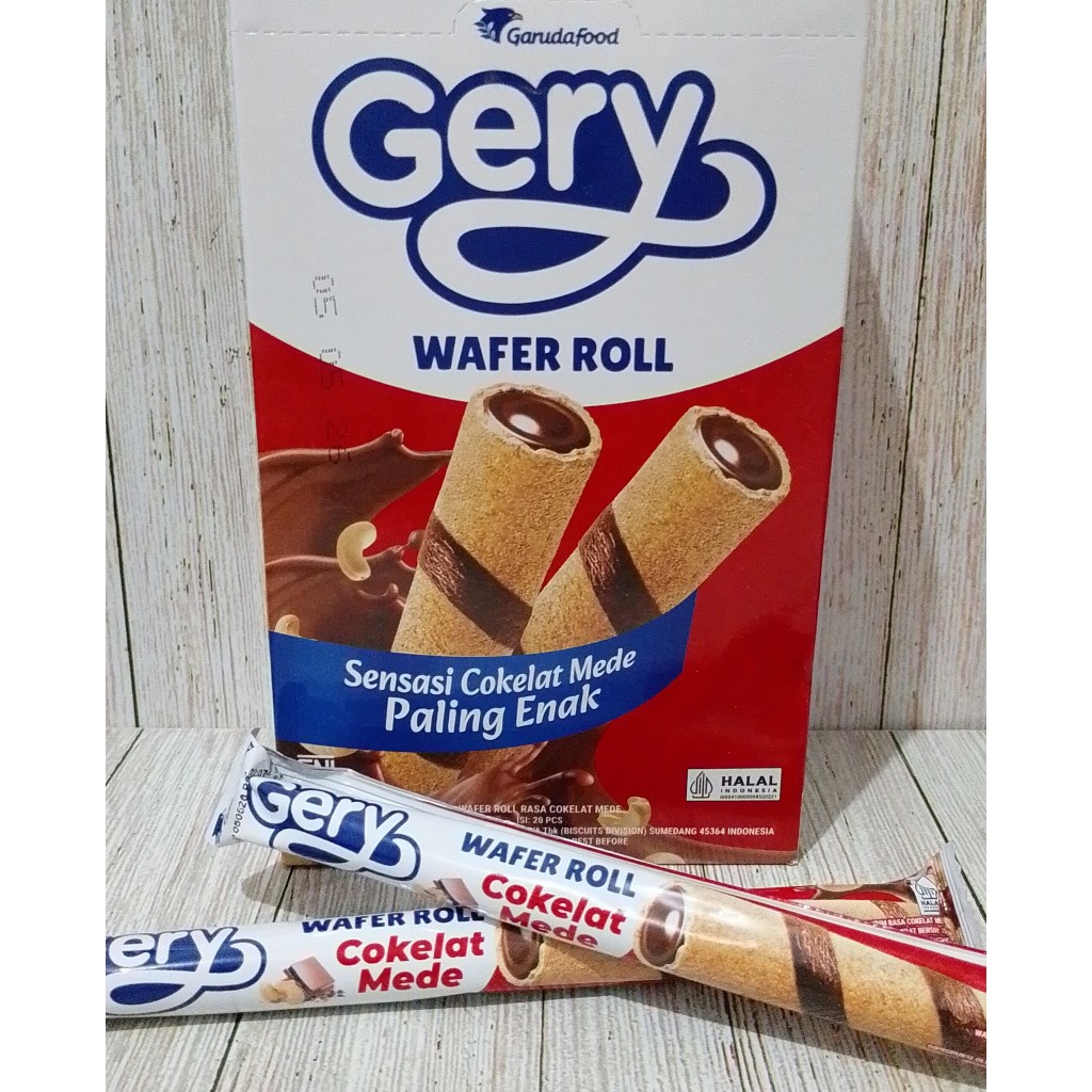 

Gery Wafer Roll Rasa Cokelat Mede 1 Box Isi 20pcs