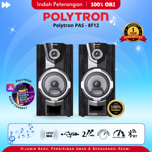 SPEAKER AKTIF POLYTRON PAS 8F12 / PENGERAS SUARA / SPEAKER BLUETOOTH / SALON AKTIF USB/SPEAKER AKTIF