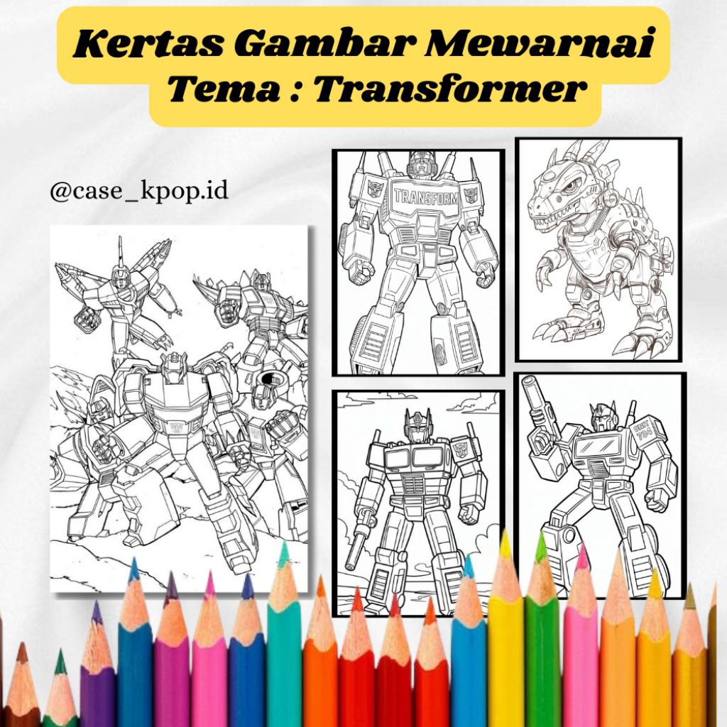 

20 LEMBAR KERTAS MEWARNAI ANAK TEMA TRANSFORMER (READY LANGSUNG KIRIM)