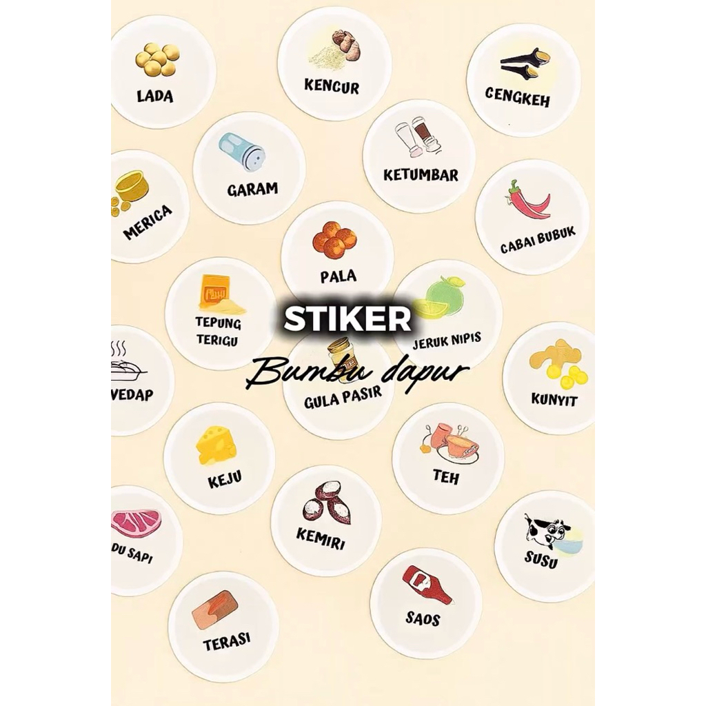 

STIKER LABEL BUMBU PERABOT BOTOL BAHAN RESEP AESTHETIC ANTI AIR WATERPROOF SERBA GUNA MURAH MERIAH VINTAGE