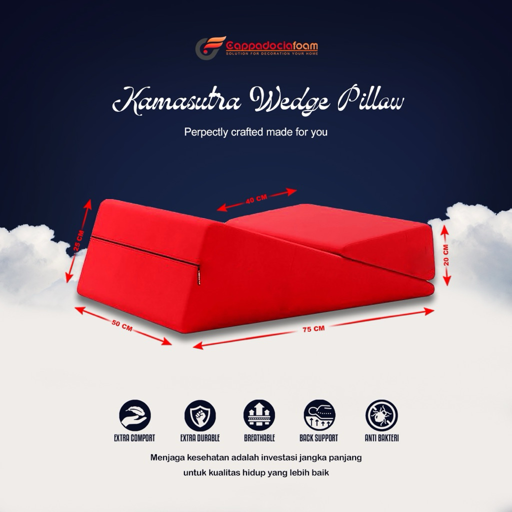BANTAL SEGITIGA MULTIFUNGSI PREMIUM QUALITY | bantal kamasutra | bantal penopang badan penderita ger
