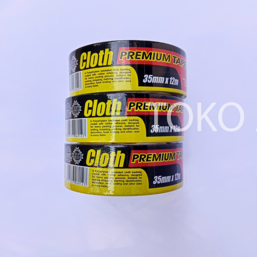 

NACHI Cloth Tape / Lakban Hitam Kain 1.5 Inch / 35 mm * 12 Meter