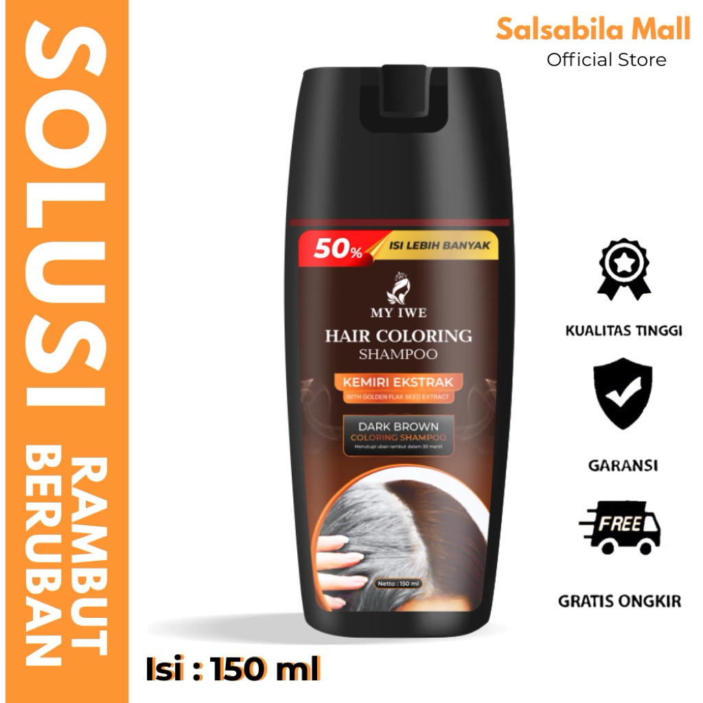 My Iwe | Hair Coloring Shampoo | Solusi Shampoo Terbaik Untuk Rambut Beruban | Isi 150 ML