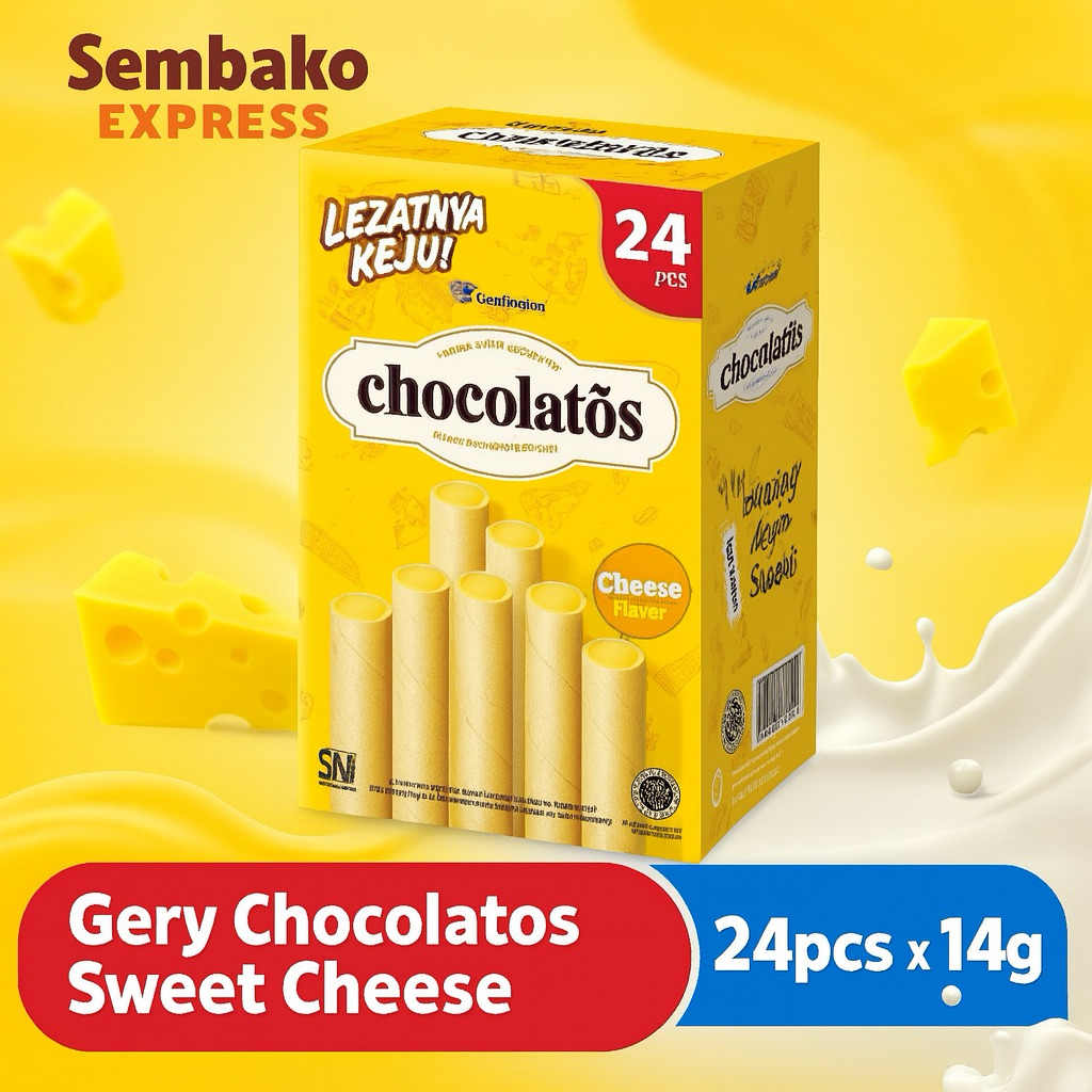 

Gery Chocolatos Wafer Roll Sweet Cheese – Box Isi 24 pcs x 14g