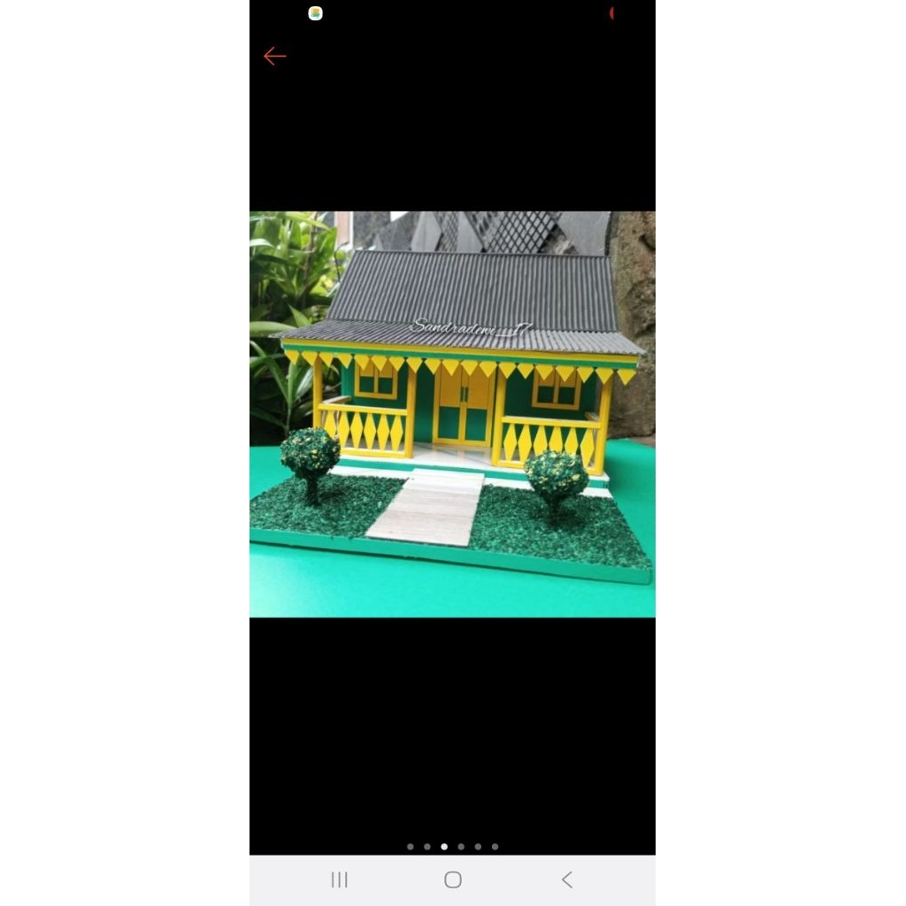 miniatur rumah adat betawi lantai keramik dari kardus kokoh..kondisi sudah drakit