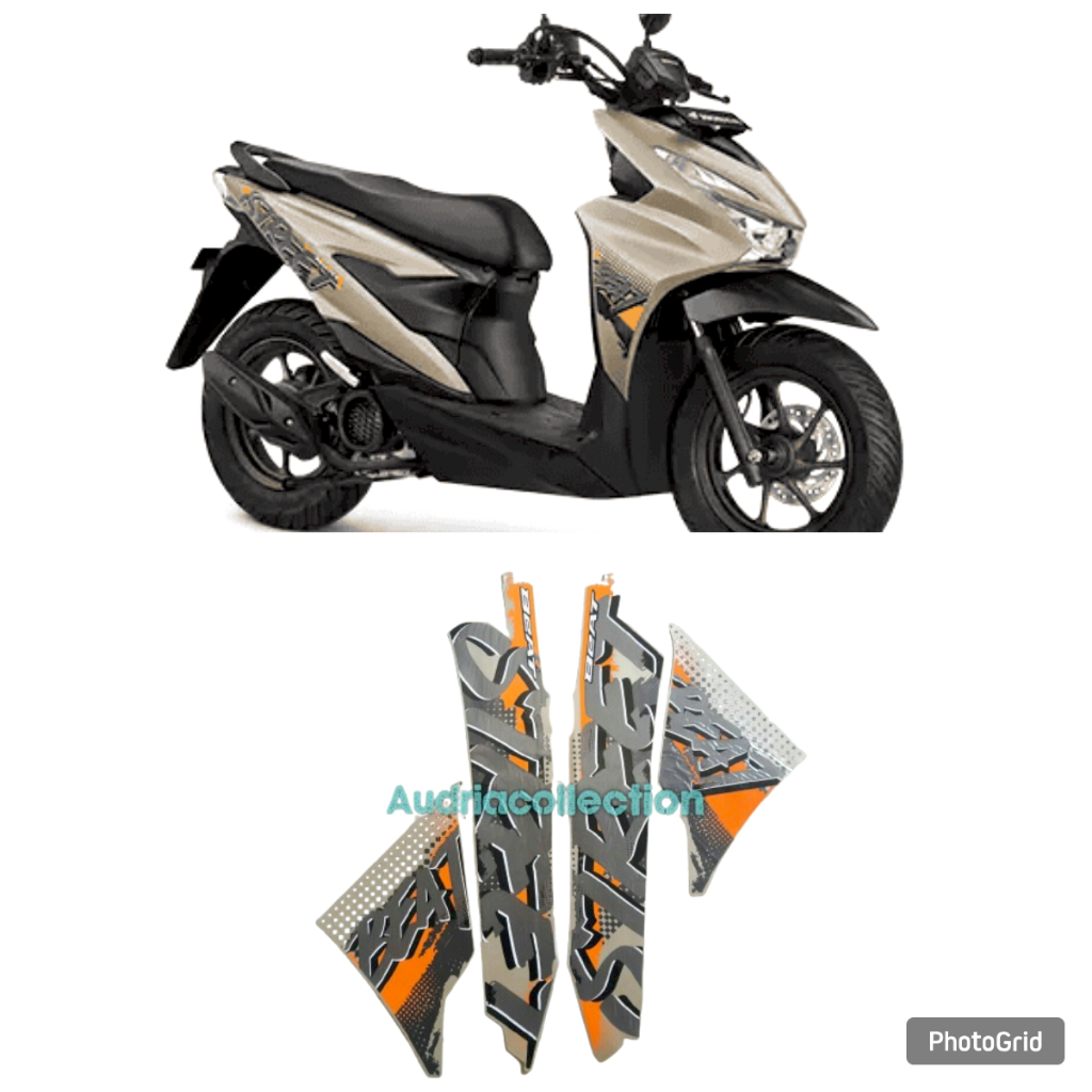 Stiker Striping Motor Honda Beat Street 2025 gold
