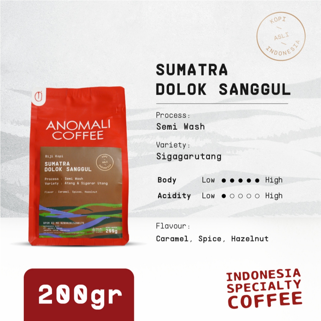 

Anomali Coffee Biji Kopi Sumatra Dolok Sanggul 200 gram