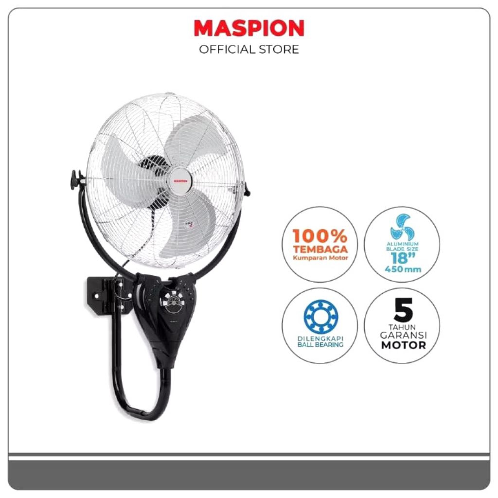 Kipas Angin Berdiri/ Stand Fan Pakai Remote 18" MASPION PW-1801 RC/ Kipas Angin Berdiri Maspion PW-1