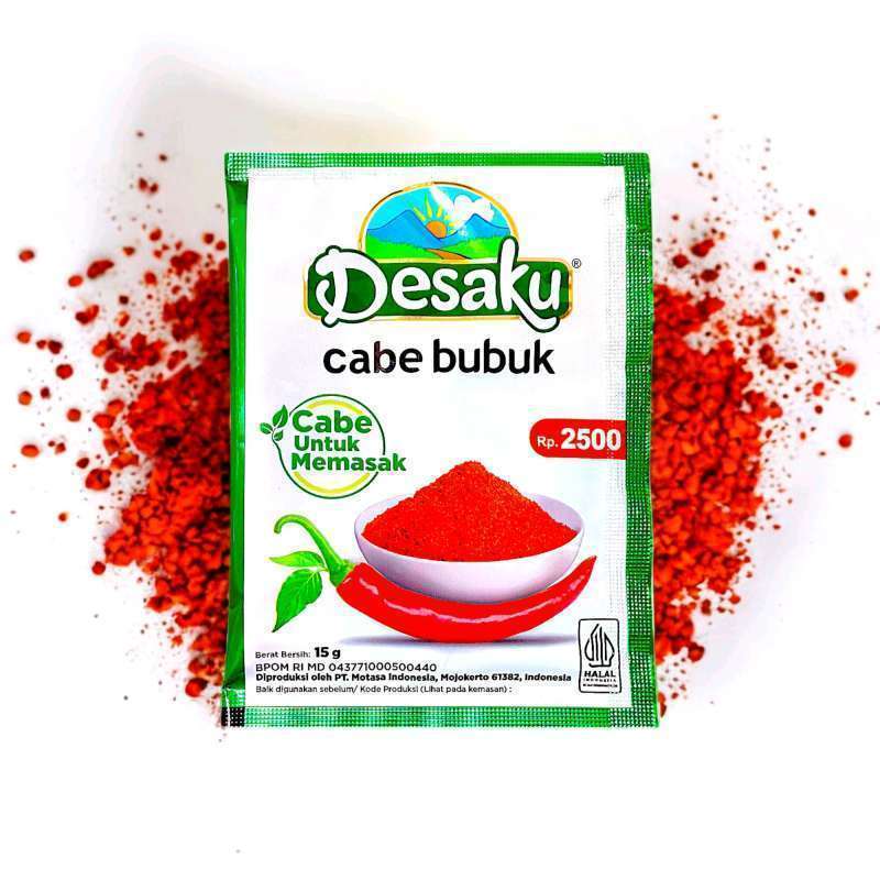 

Desaku Cabe Bubuk Sachet Chilli Powder 15g (1 Renceng isi 10 pcs)