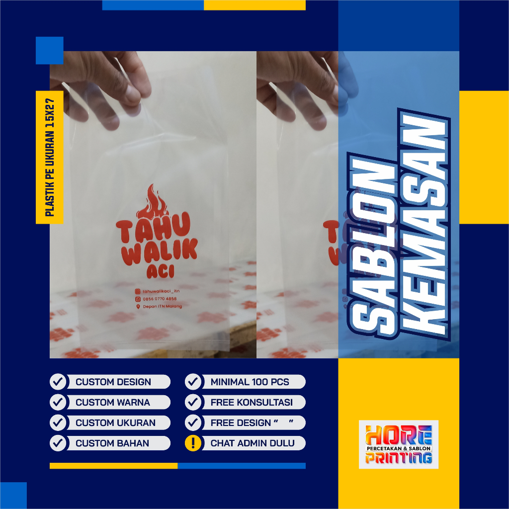 SABLON PLASTIK PP/PE 15x27 TERMURAH