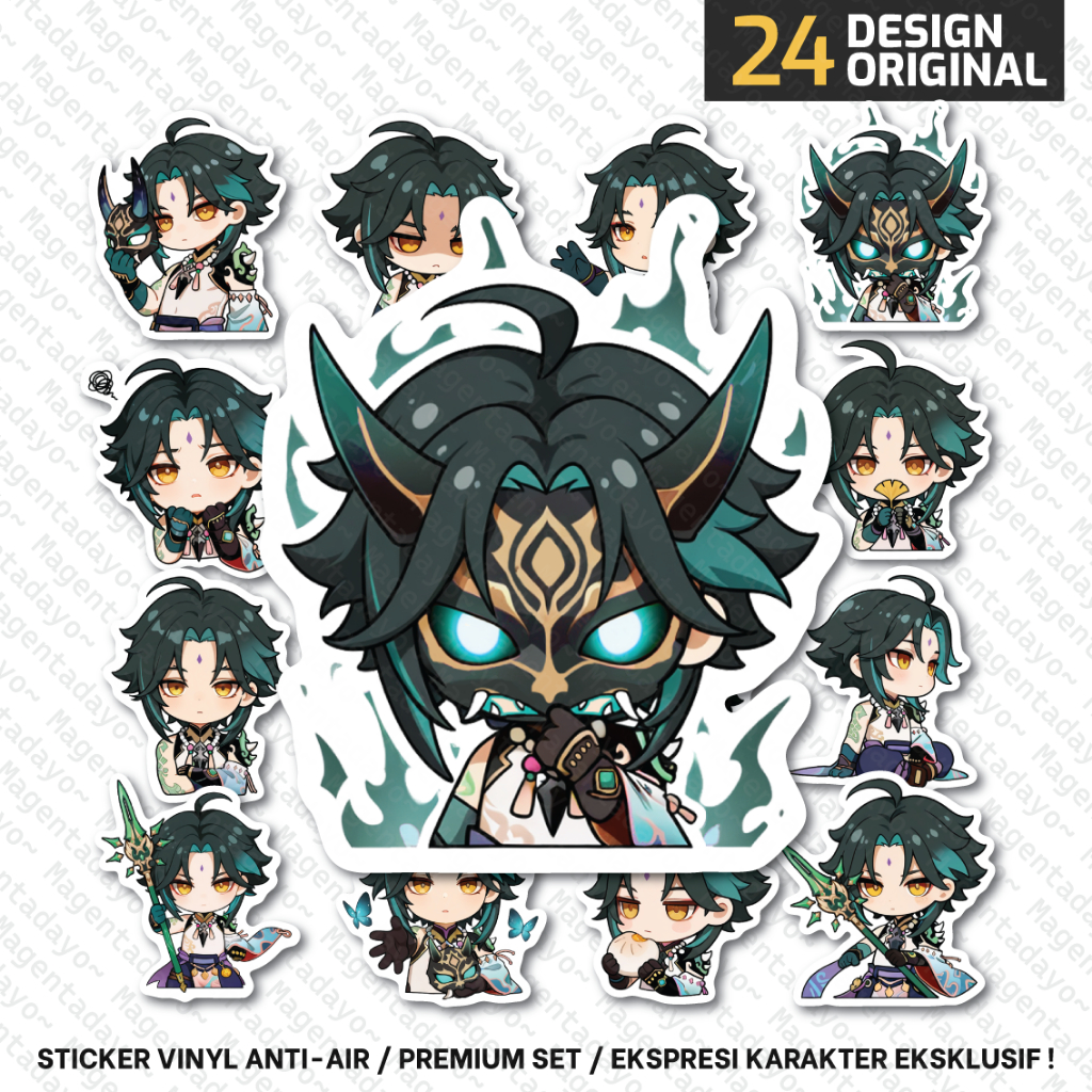 

Stiker Set XIAO Genshin Impact Vinyl Anti-air Waterproof Sticker Anime Game Original Design