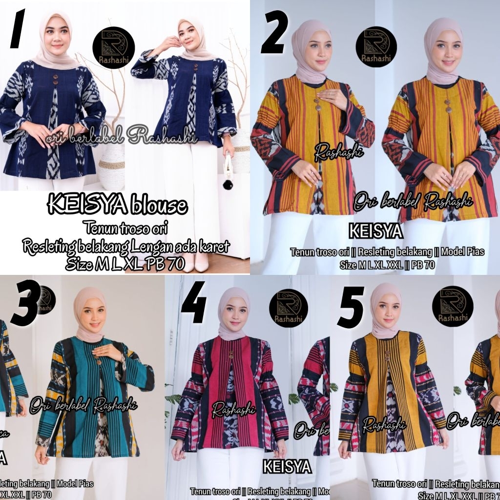 KEYSA BLUS# Atasan Tenun Troso Ori tunik Lengan Panjang blus tunik jumbo Batik solo  top atasan keki