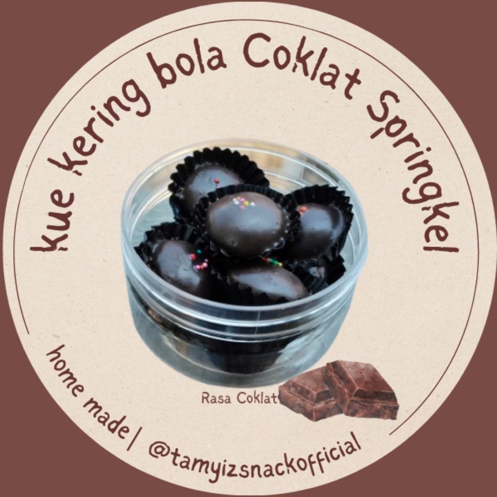 

Kue Kering Bola Coklat Springkel Isi 9 Pcs