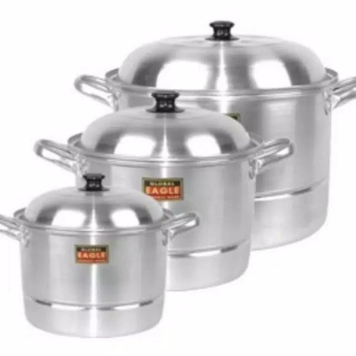 Panci dandang kukus 33, 36, 40 cm aluminium global eagle model halco / dandang / langseng