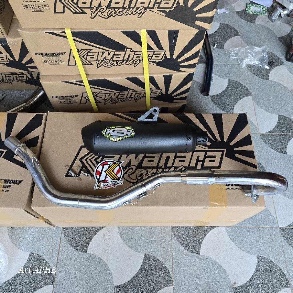 knalpot KAWAHARA K2R powerbomb BORE UP original KLX 150 /DTRACKER 150 promo