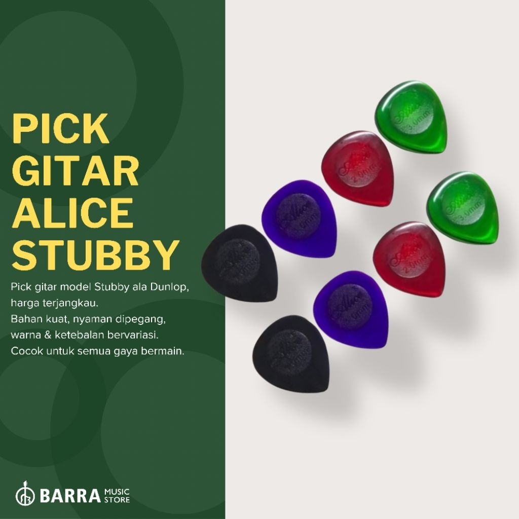 Pick Gitar ALICE stubby - Pick Guitar Bass Akustik Elektrik 1-2-3 mm - 3mm