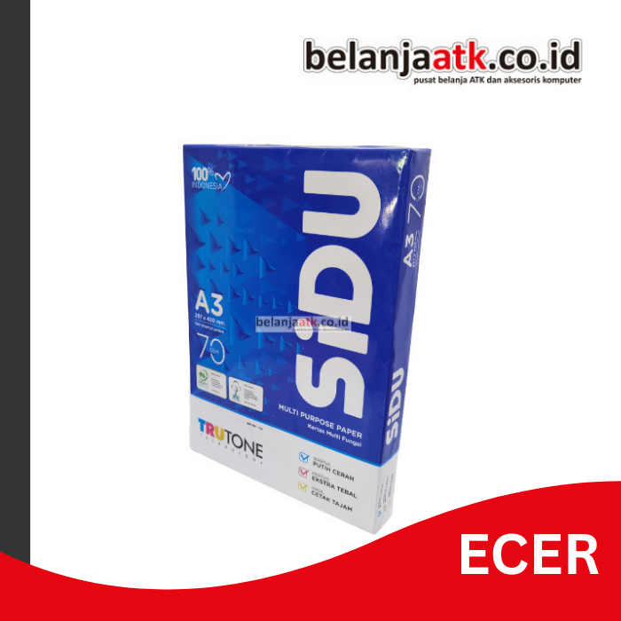 

[RIM] Kertas HVS Putih Sidu A3 70 Gram