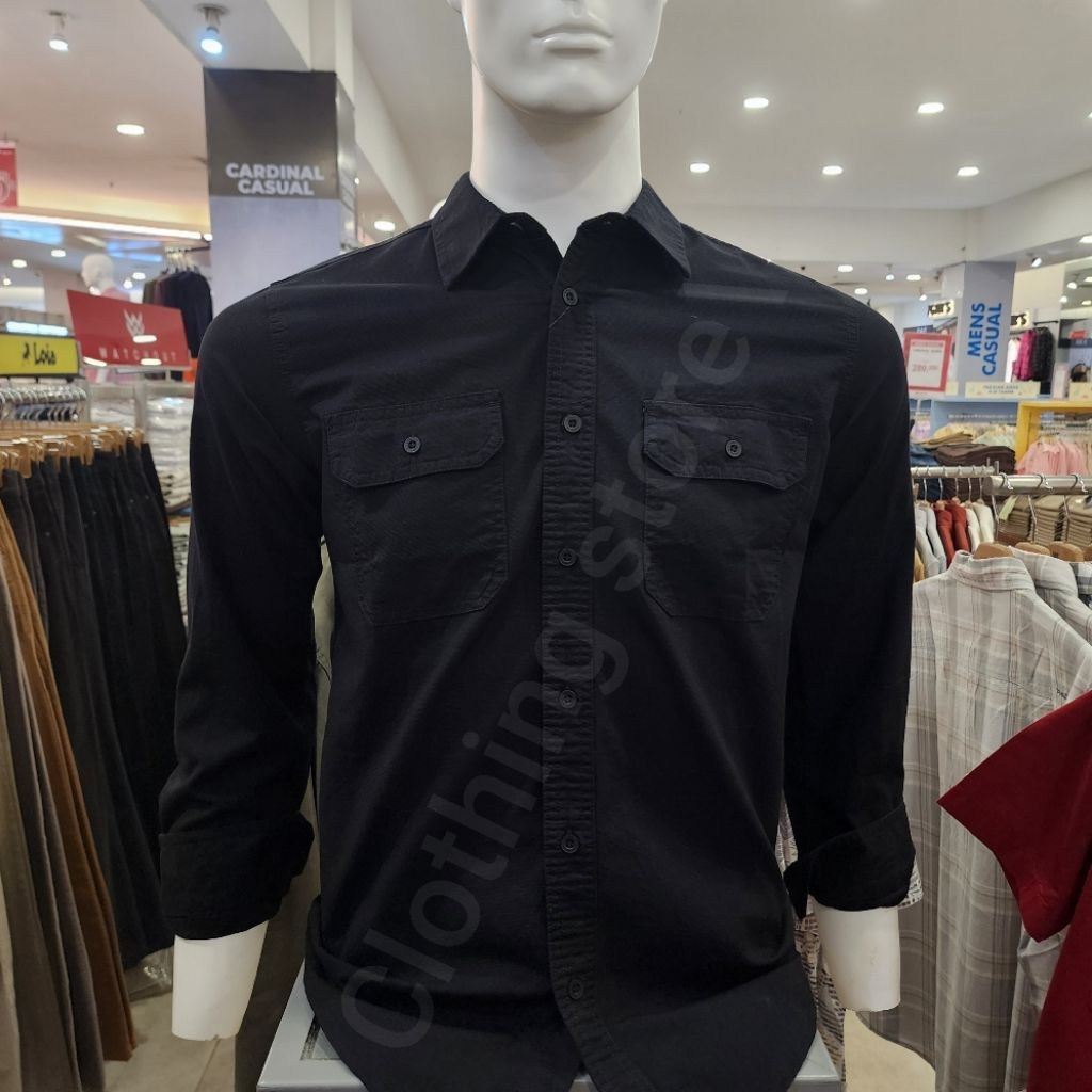 GABRIELLE ORIGINAL kemeja pria lengan panjang hitam 3121312902761