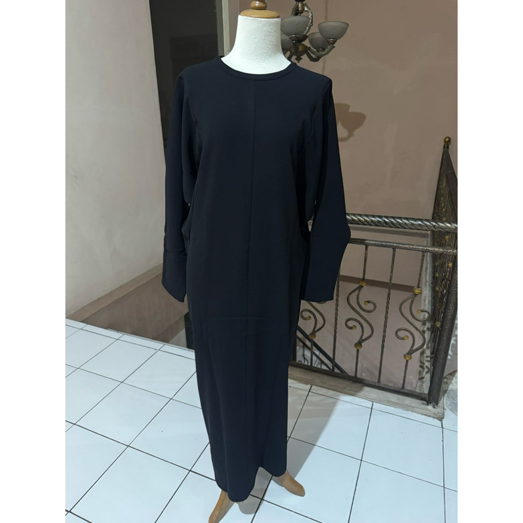 PRELOVED ZARA ORI DRESS DN TUNIK GAUN HITAM POLOS PLISKET