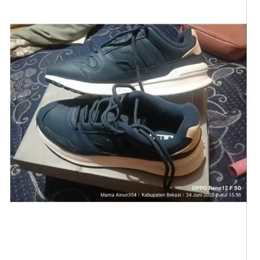 Piero sepatu sneaker wanita jogger navy original