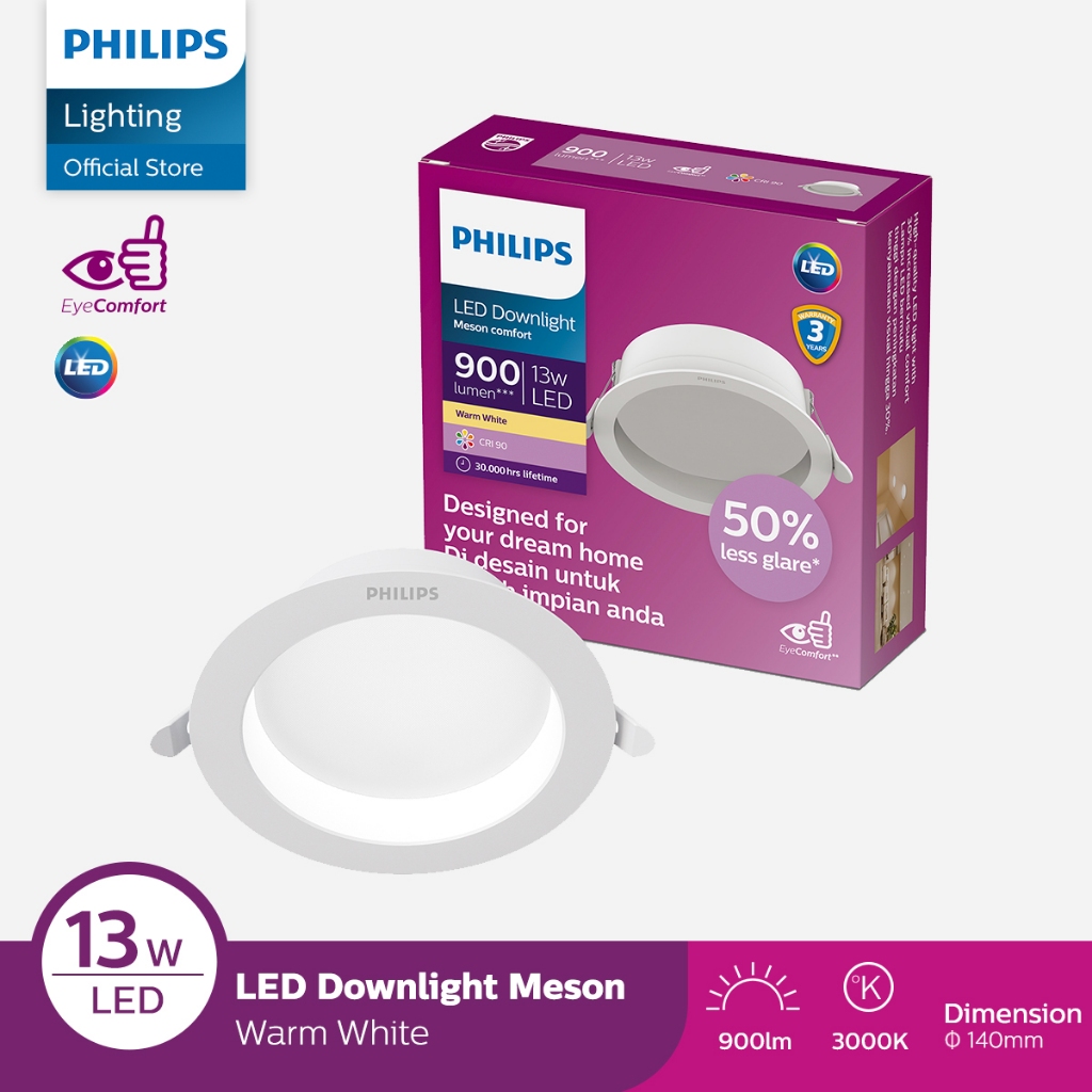 Philips LED Downlight Meson Comfort 13W 30K Kuning