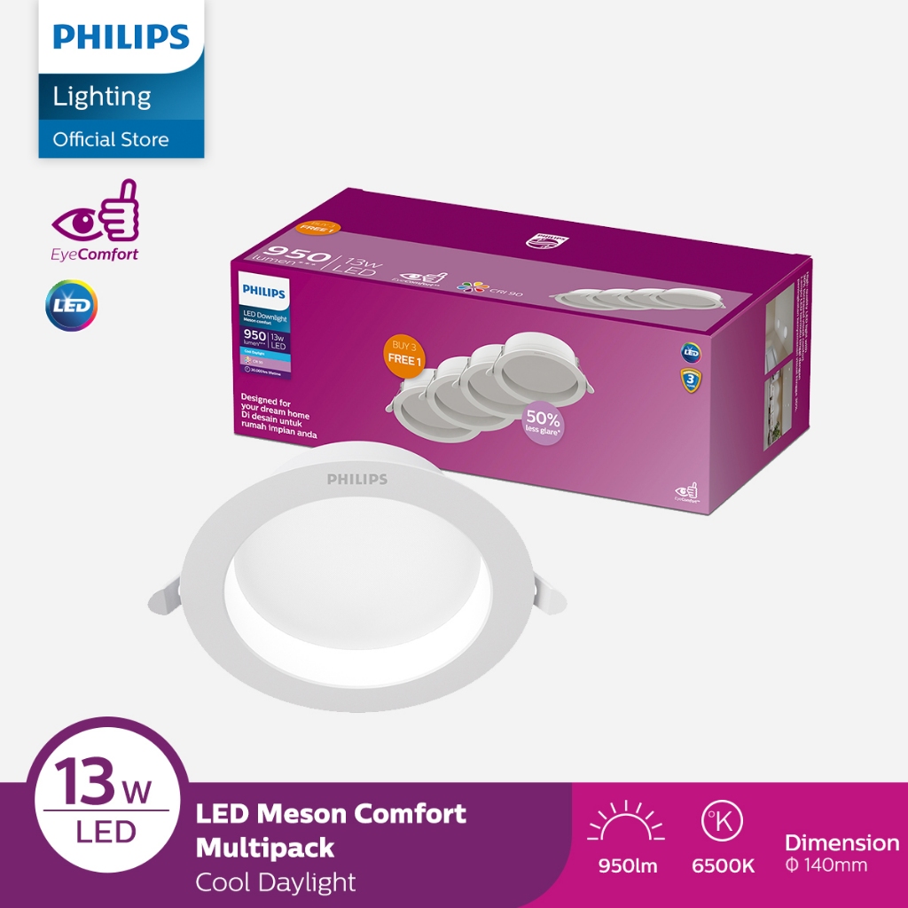 Philips LED Downlight Meson Comfort 13W 65K Putih