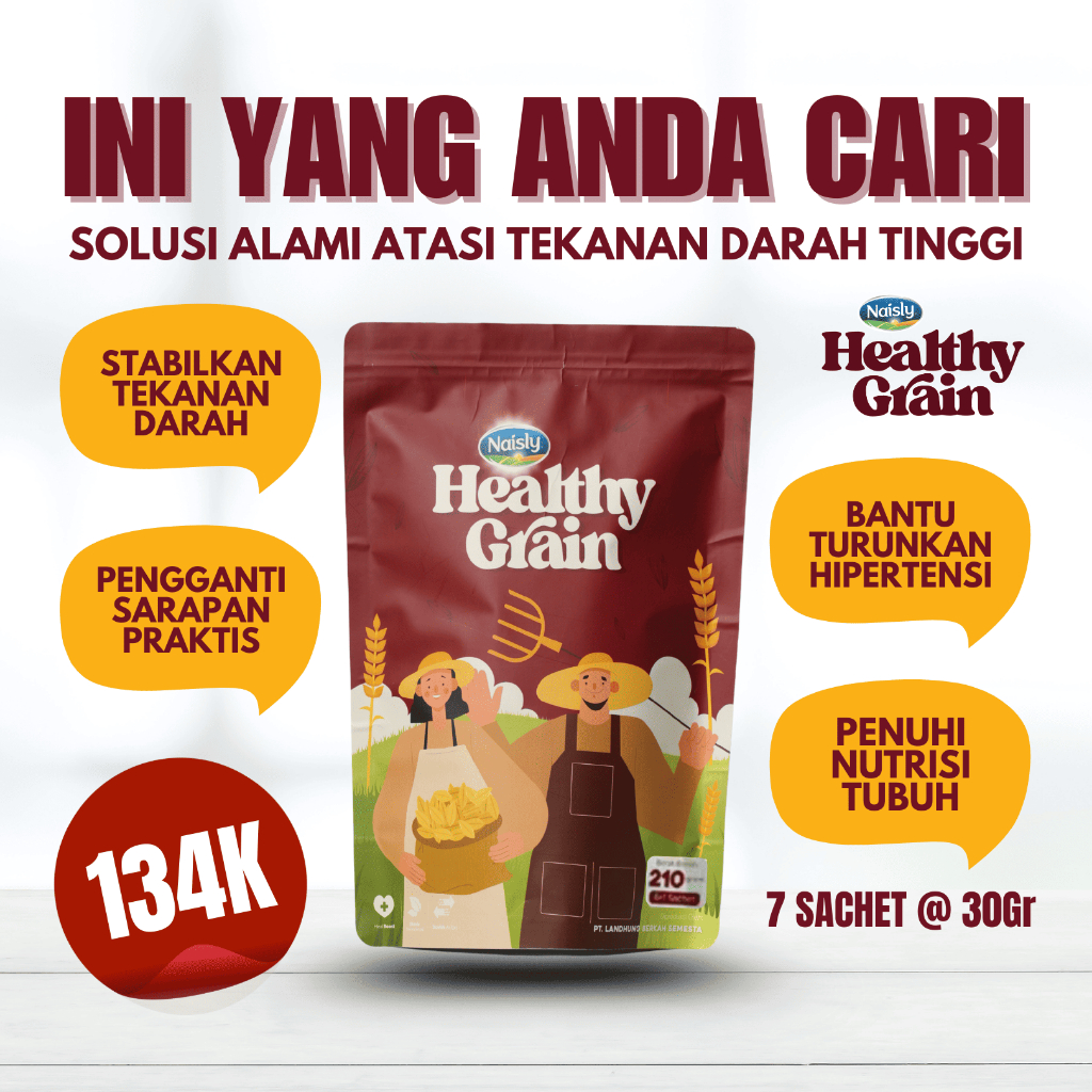 

Healthy Grain Minuman Untuk Hipertensi Terbukti Ampuh Bantu Stabilkan Tekanan Darah Tinggi - 1 Pouch