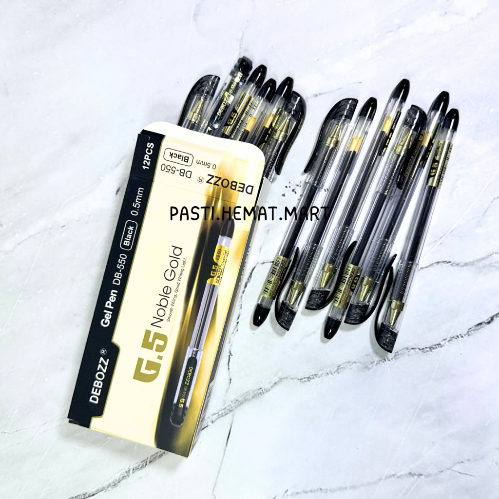 

Pulpen Gel Debozz G5 Noble Gold | Pena Gel Debozz DB-550 | Pena Gel Hitam 0.5MM | MIn 3 PCS