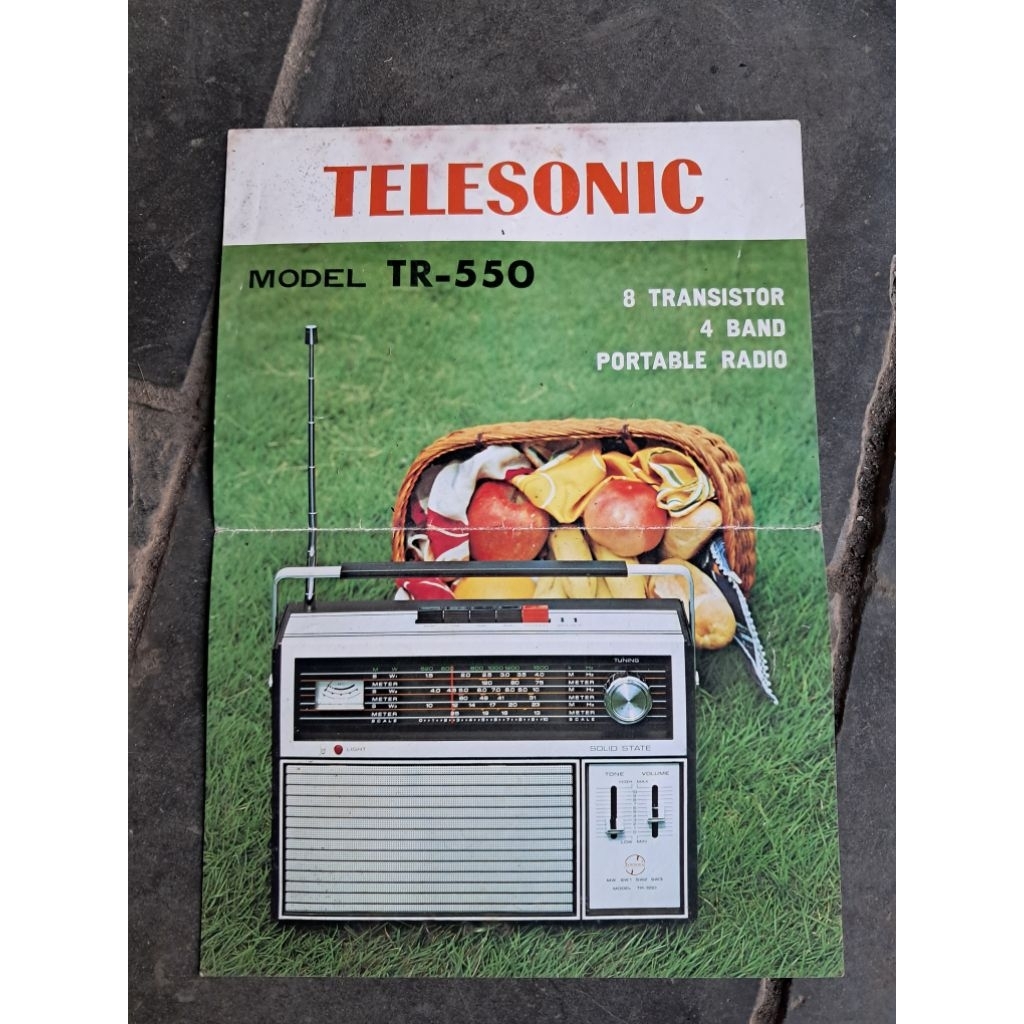 Poster iklan kertas Radio Telesonic TR 550 jadul