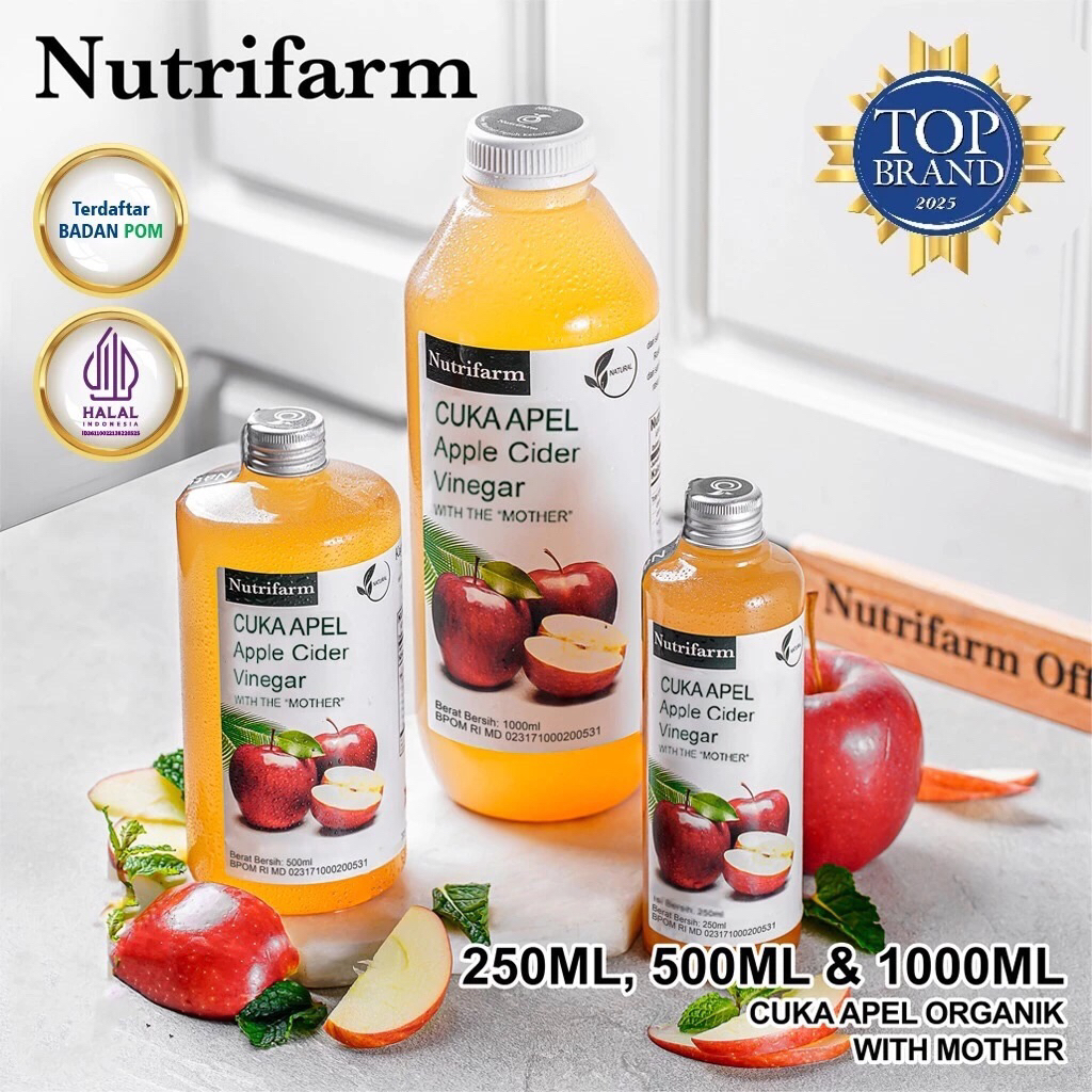 

✅INSTAN✅COD CUKA APEL | APPLE CIDER VINEGAR WITH THE MOTHER | NUTRIFARM