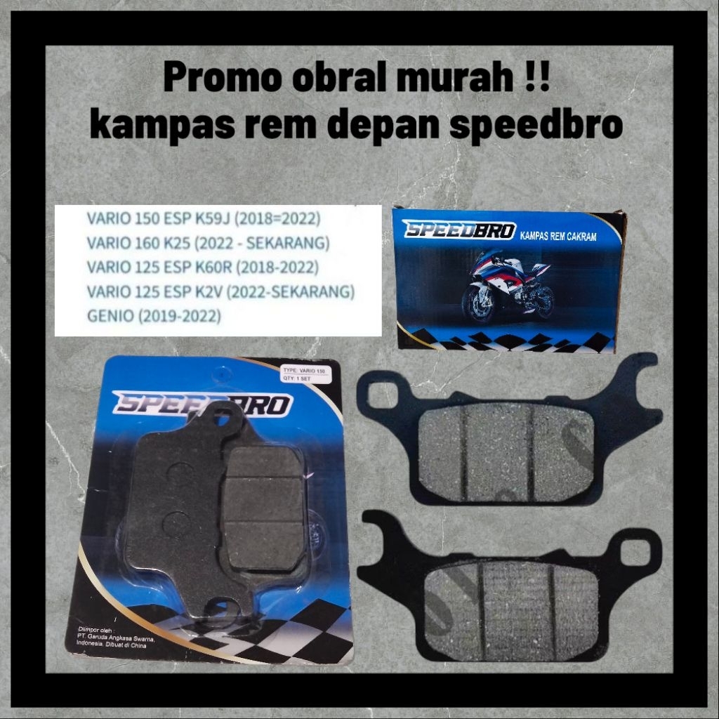 promo obral kampas rem Vario / kampas rem depan Vario 125-150 / kampas rem depan Genio / kampas rem 