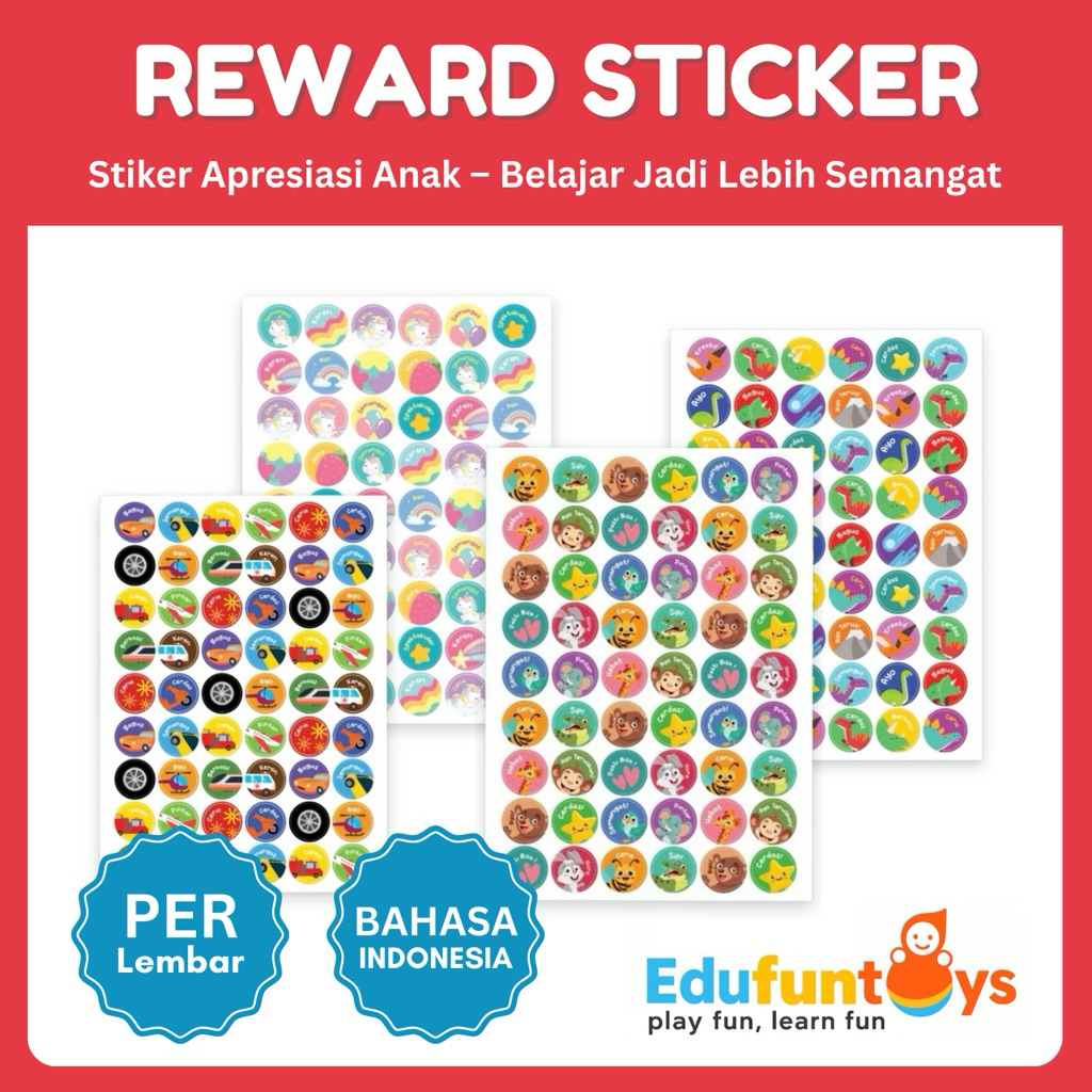 

[EDUFUNTOYS] Stiker Motivasi Reward Anak | Sticker Anti Air Bahasa Indonesia Edukasi