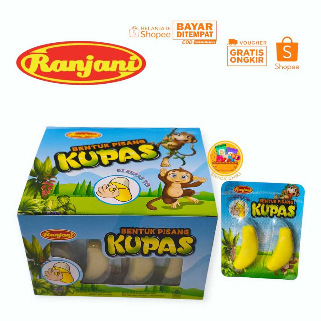 

RANJANI YUPI BENTUK PISANG KUPAS 1 BOX 24 PCS