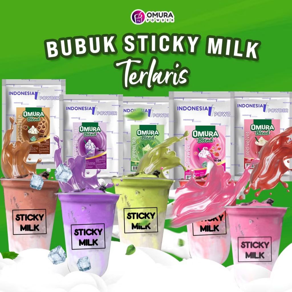 

BUBUK STICKY MILKY PREMIUM omura TARO, RED VELVET DAN CHOCO 1KG