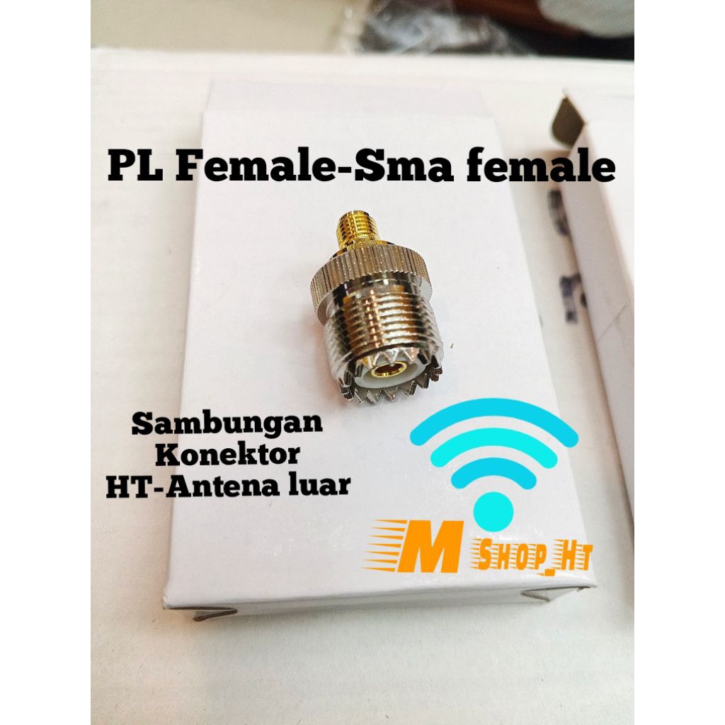 Konektor adapter sambungan HT ke antena luar PL female sma female