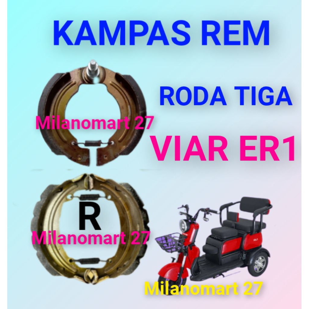 kampas rem roda tiga viar ER1 kampas rem sepeda listrik roda tiga viar ER 1