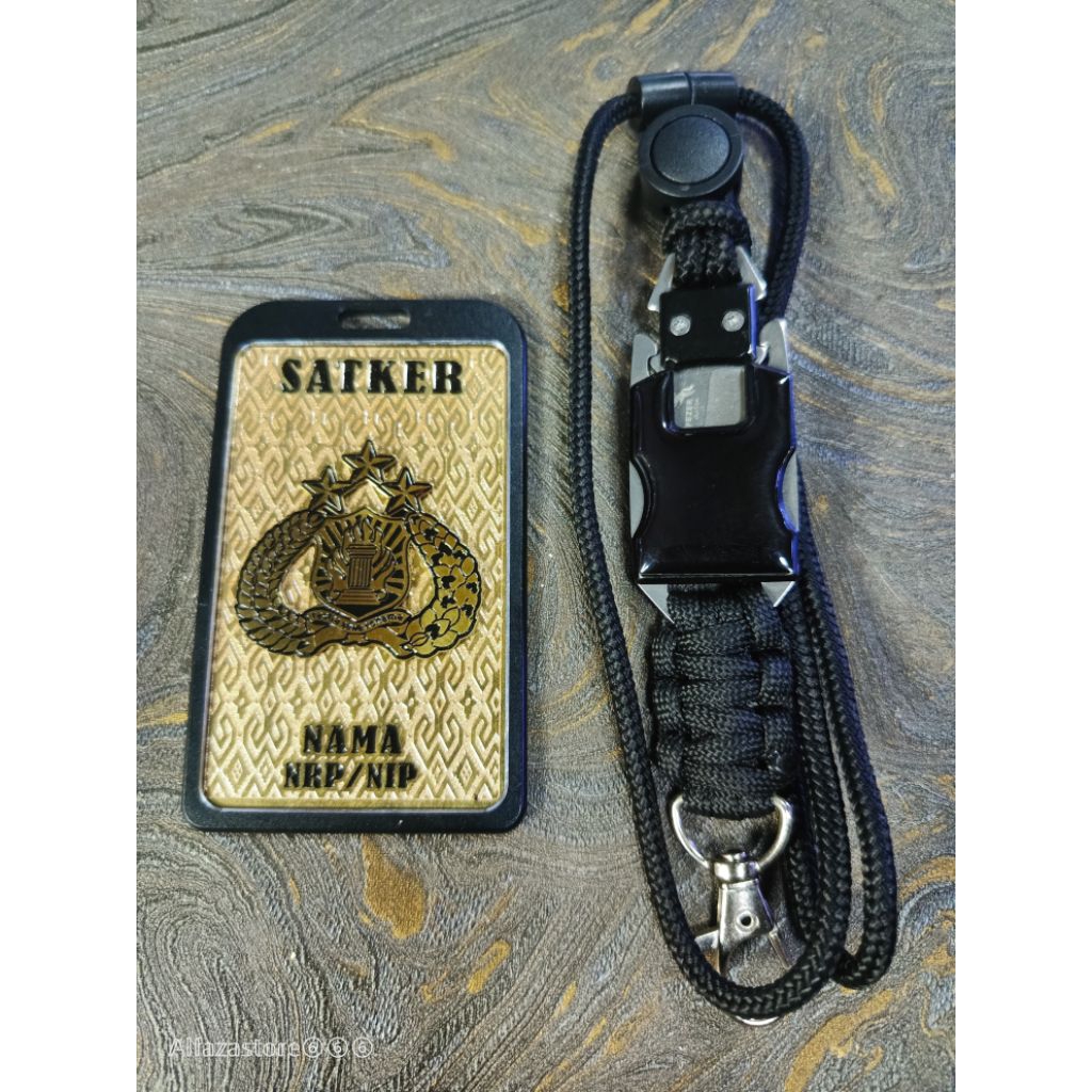 

plat lencana id card holder lantard custom logo tribrata polri