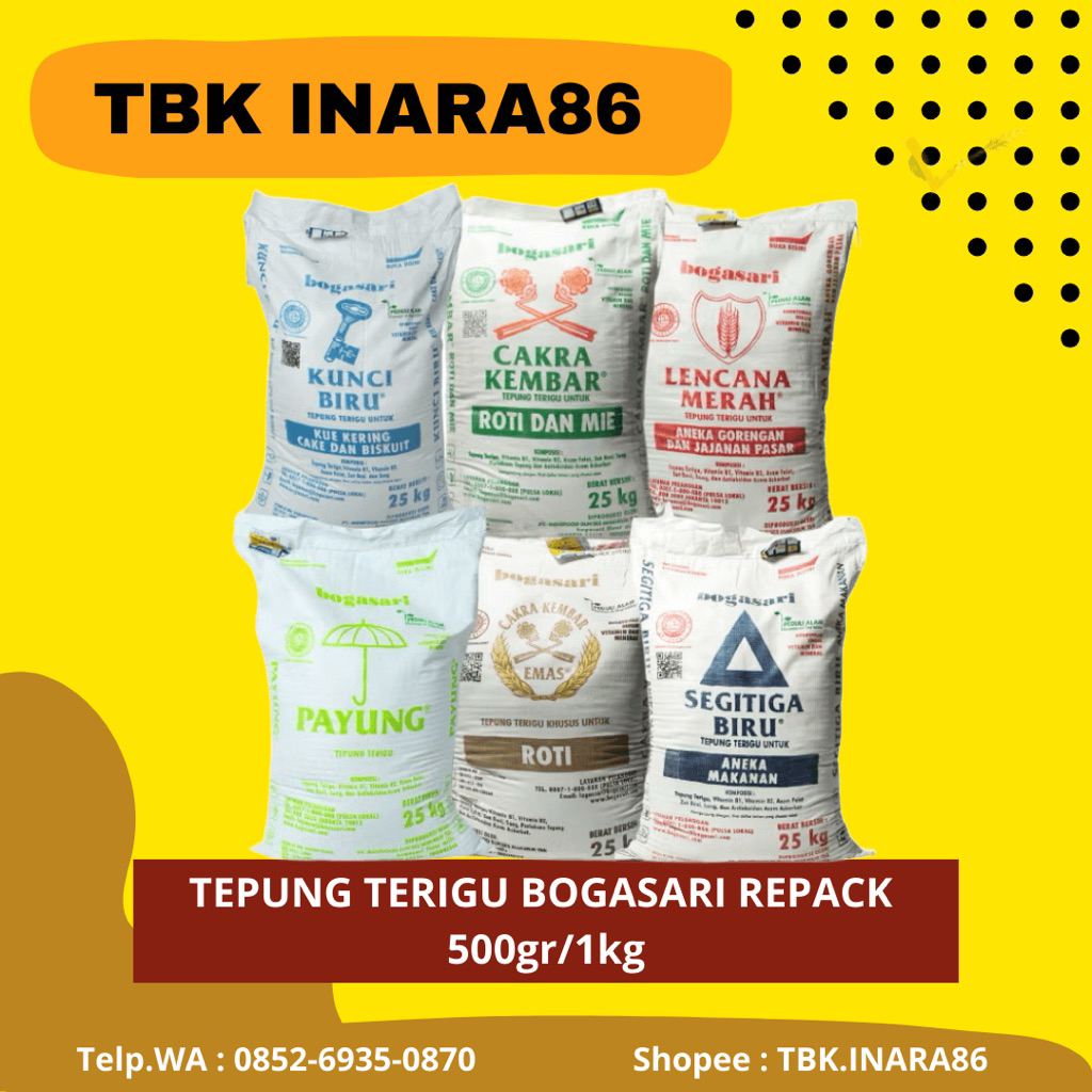 

[REPACK] Tepung Terigu Bogasari – Segitiga Biru, Kunci Biru, Cakra Kembar, Payung, Lencar Merah