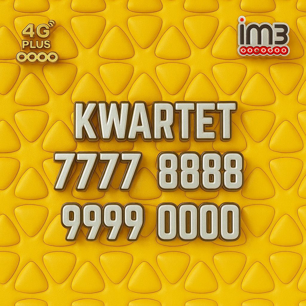 Nomor Cantik Indosat Ekor Kwartet 7777 8888 9999 0000
