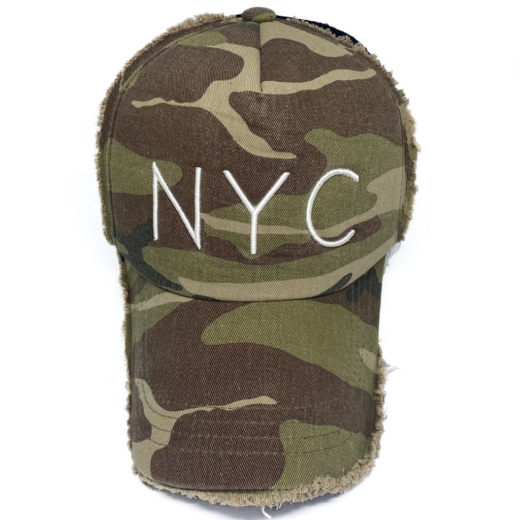 Topi Trucker Ripped NYC Script Camo Second