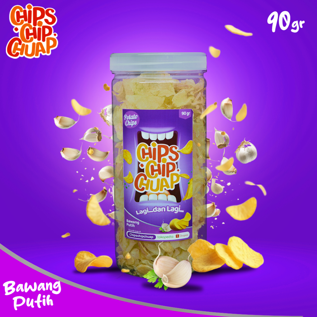 

Keripik Kentang | Chips Chip Chuap Bawang Putih | 90 gr | Kriuk | Renyah