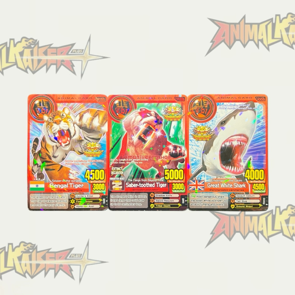 Animal Kaiser Promotion Bengal Tiger Saber Toothed Tiger Great White Shark Animal Card